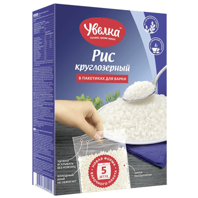 Купить РИС УВЕЛКА КРУГЛОЗЕРНЫЙ 5 ШТ. Х 80 Г. Х 6 ШТ.. с доставкой на дом . Доставка продуктов Тюмень , доставка продуктов в Тюмени , dostavka-produkto