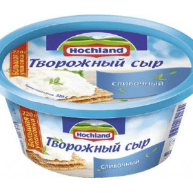 Купить СЫР HOCHLAND ТВОРОЖНЫЙ СЛИВОЧНЫЙ 220 Г. с доставкой на дом . Доставка продуктов Тюмень , доставка продуктов в Тюмени , dostavka-produktov-tyume