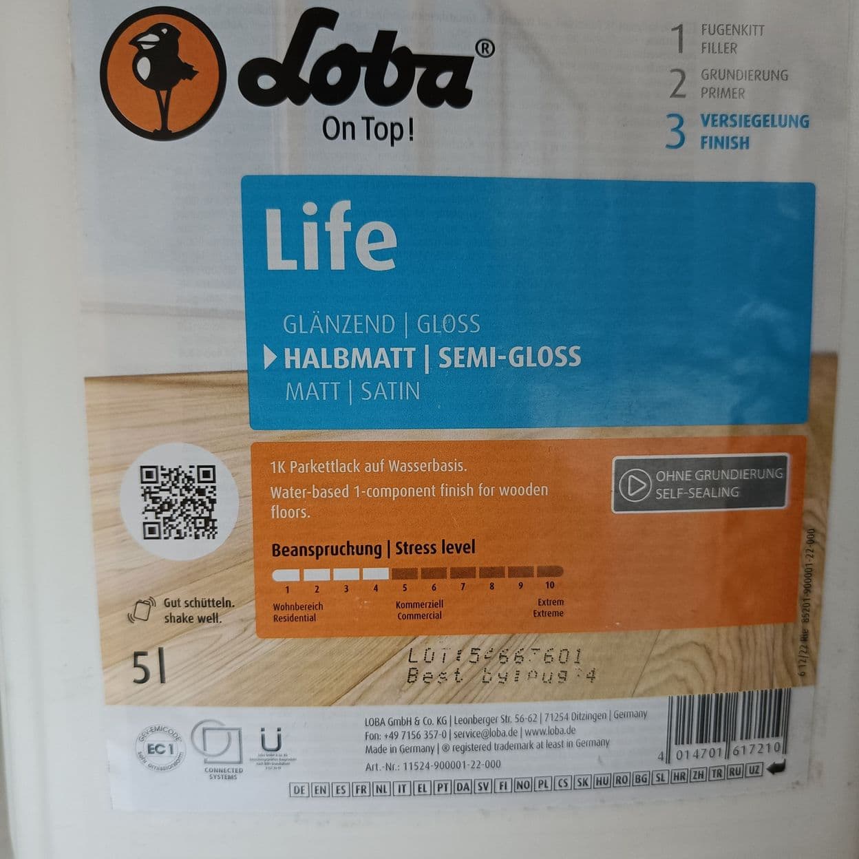 Купить Паркетный лак LOBA WS Life полуматовый