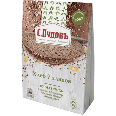 Купить ХЛЕБНАЯ СМЕСЬ С.ПУДОВЪ 7 ЗЛАКОВ ГОТОВАЯ 500 Г. с доставкой на дом . Доставка продуктов Тюмень , доставка продуктов в Тюмени , dostavka-produkto