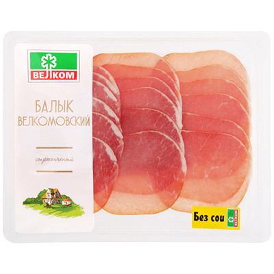 Купить БАЛЫК ВЕЛКОМ ВЕЛКОМОВСКИЙ СЫРОКОПЧЕНЫЙ НАРЕЗКА 150 Г.  доставка продуктов тюмень . доставка продуктов в тюмени . доставка фруктов тюмень . дост