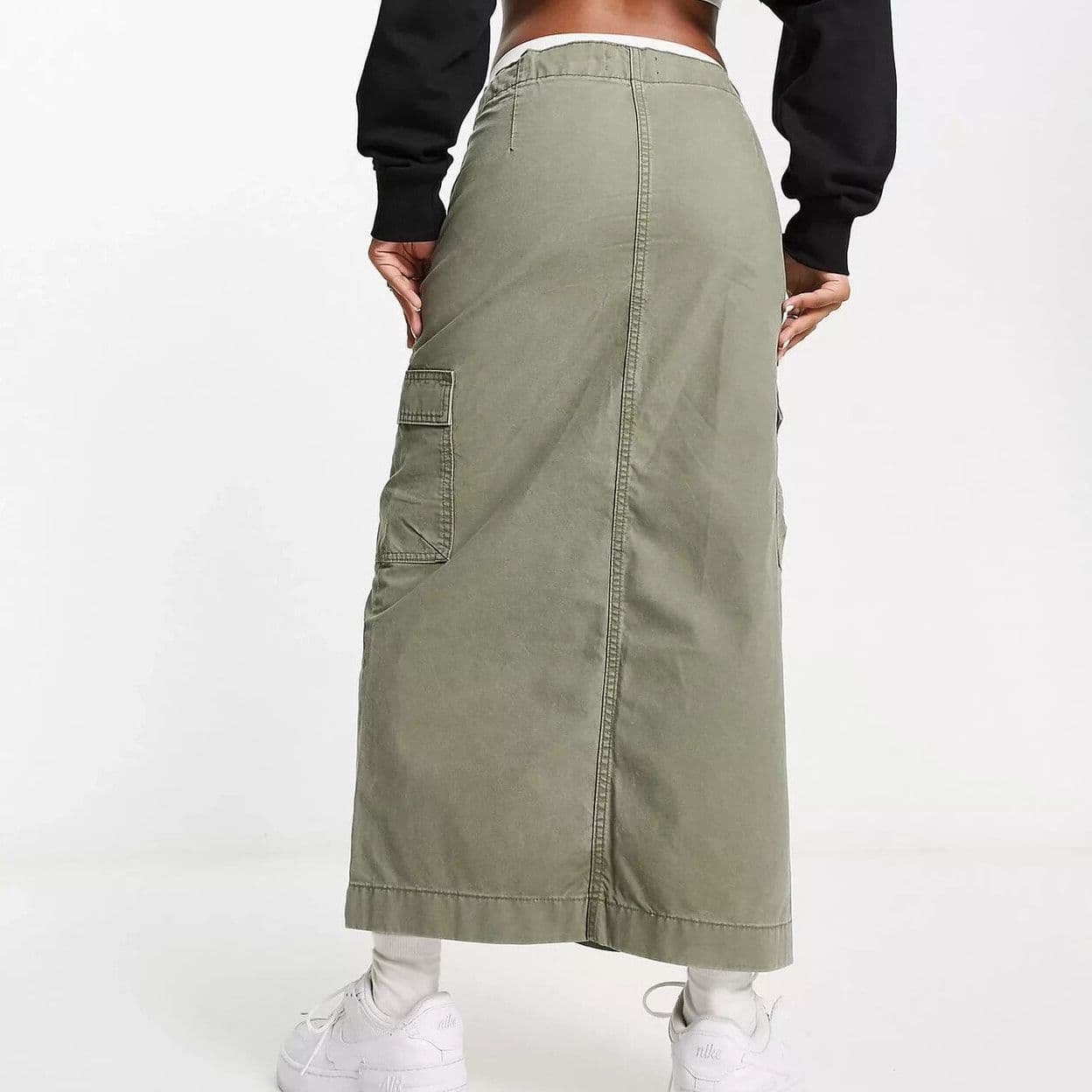 Купить ASOS DESIGN cargo midi skirt in khaki