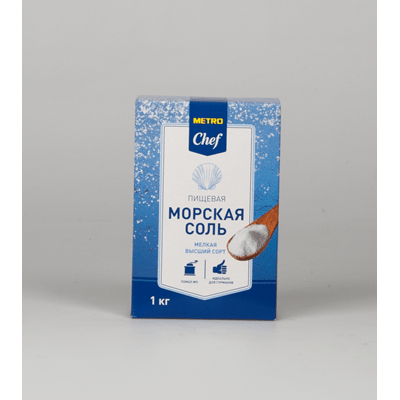 Купить СОЛЬ METRO CHEF МОРСКАЯ МЕЛКАЯ 1 КГ. с доставкой на дом . Доставка продуктов Тюмень , доставка продуктов в Тюмени , dostavka-produktov-tyumen ,