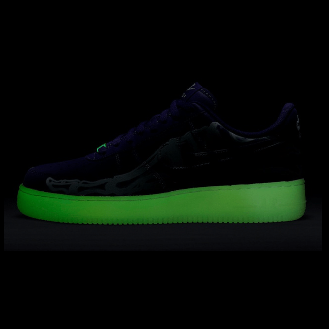Купить Nike Air Force 1 Low  '07 Skeleton Qs Purple Skeleton