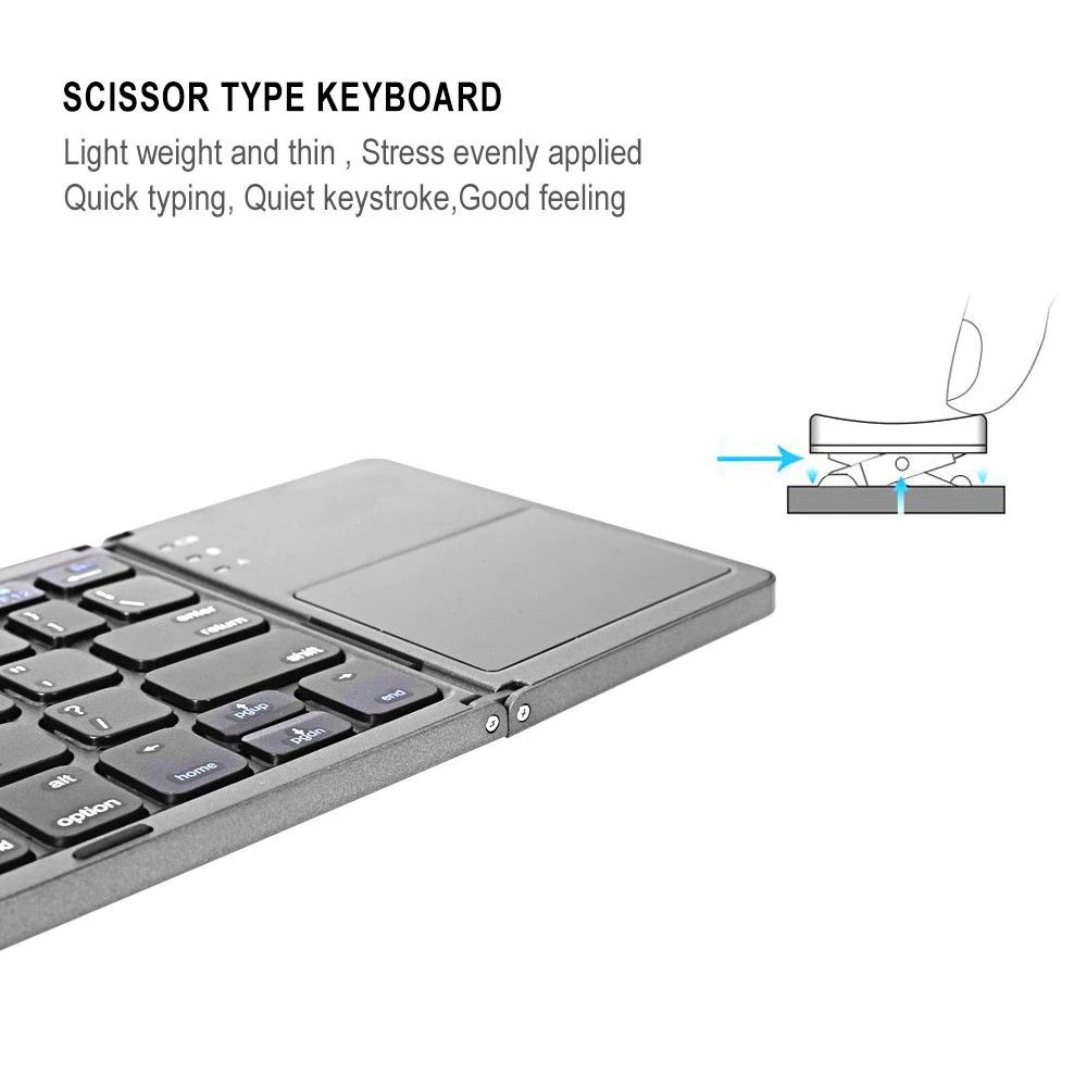 Купить Портативная складная bluetooth клавиатура ( рус и англ раскладка)
