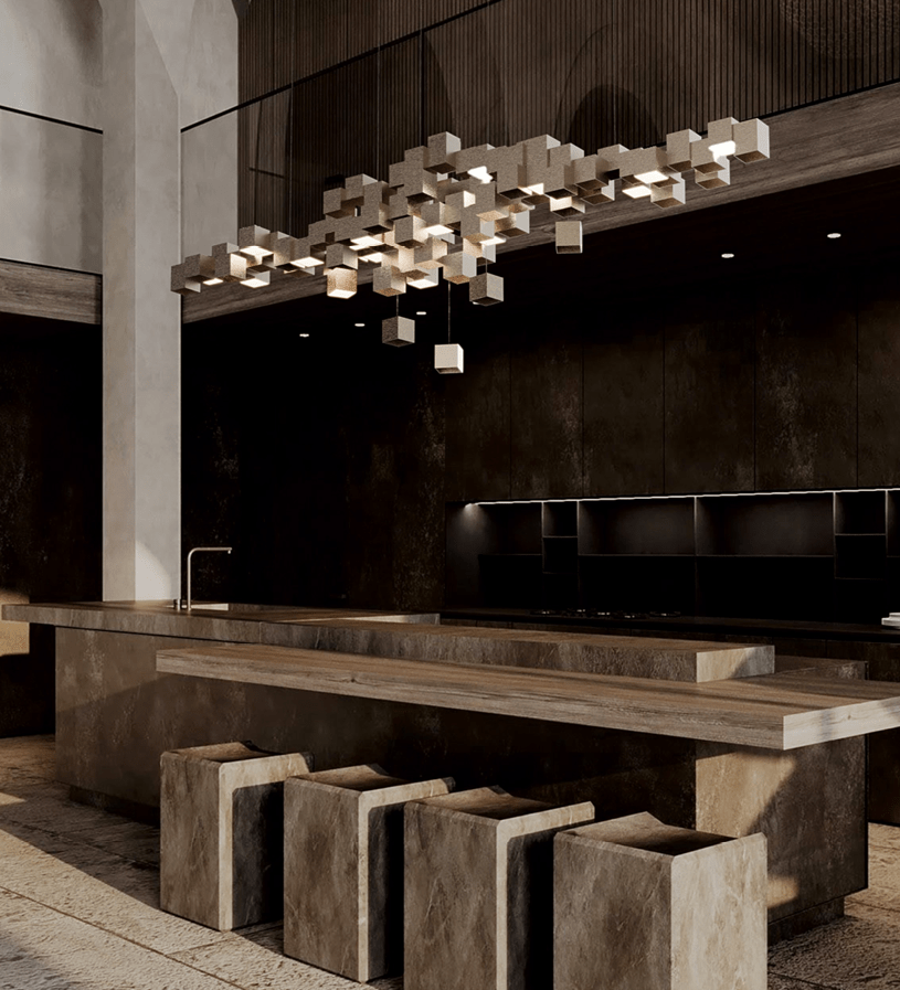 Купить Большая люстра IT Horizont cubes chandelier, LED, кубы
