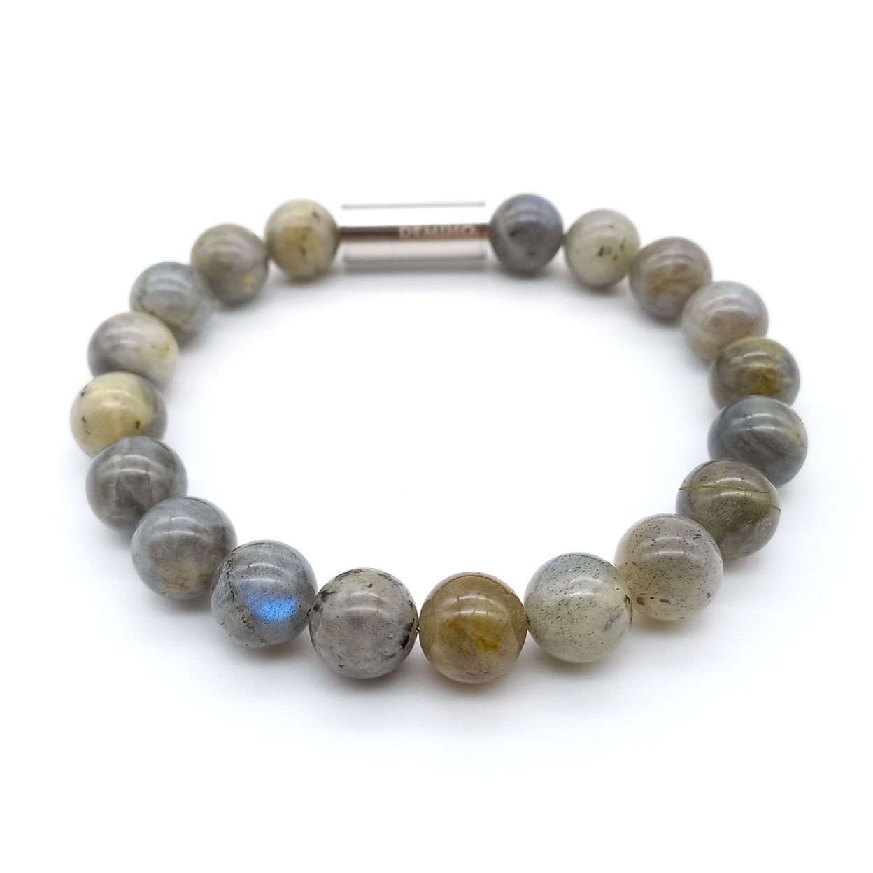 Купить Лабрадорит 10 мм. Браслет женский / мужской из натуральных камней, магнитный замок, сталь (арт. ODB005)