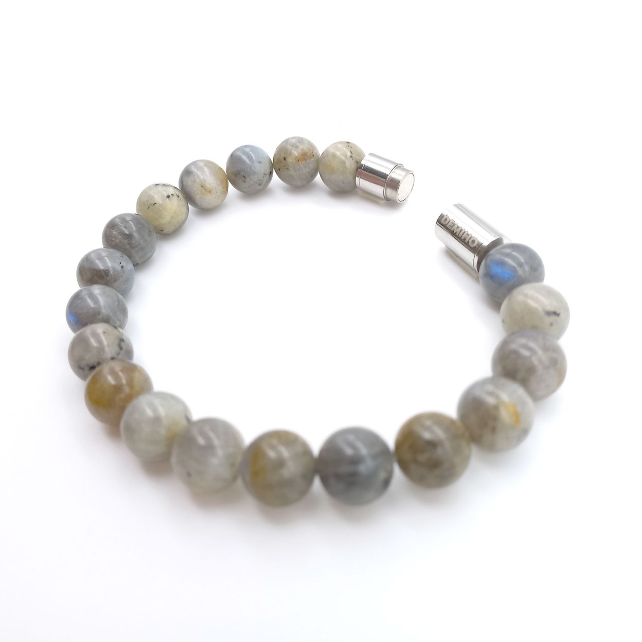 Купить Лабрадорит 10 мм. Браслет женский / мужской из натуральных камней, магнитный замок, сталь (арт. ODB005)