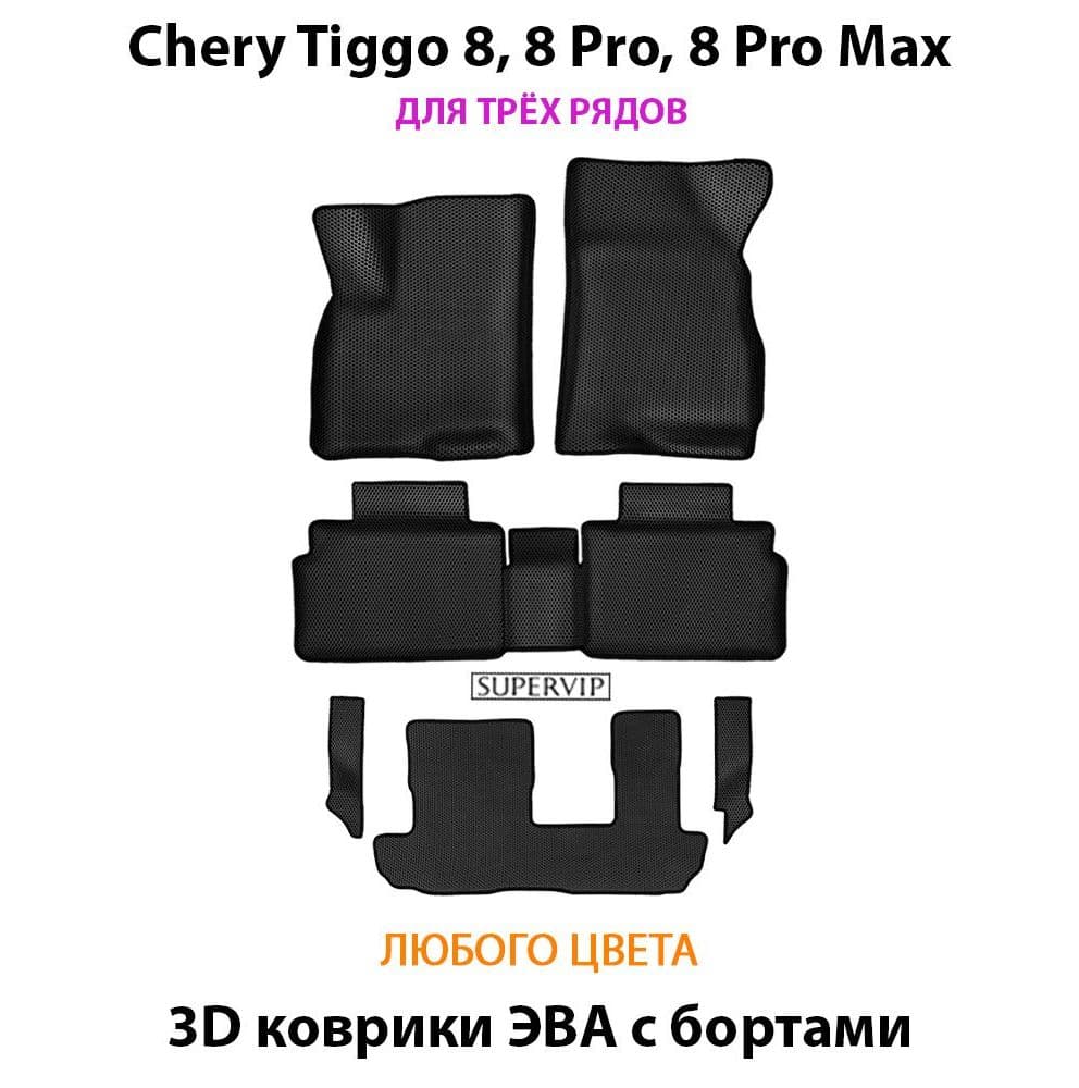 Купить Автоковрики ЭВА с бортами для Chery Tiggo 8, 8 Pro, 8 Pro Max