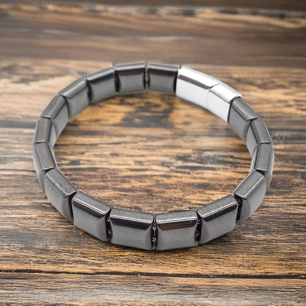 Купить Гематит, сталь. Браслет мужской / женский из натуральных камней Гематит (арт. DMBR016)