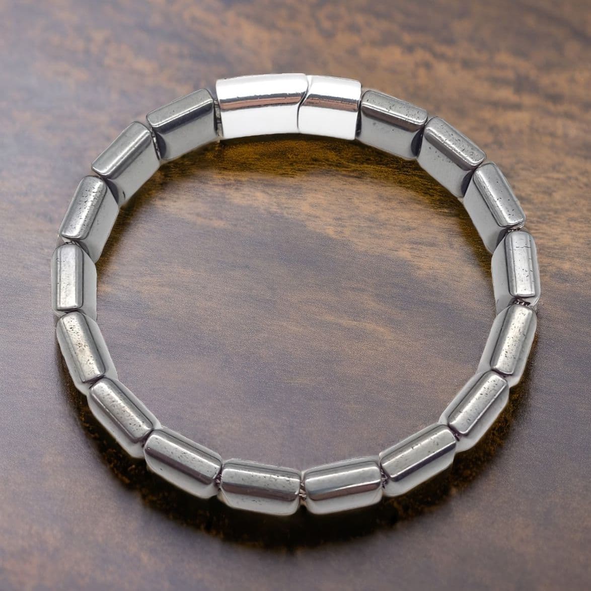 Купить Гематит, сталь. Браслет мужской / женский из натуральных камней Гематит (арт. DMBR016)