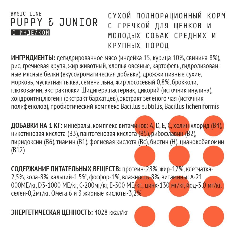 Купить AJO Dog PUPPY & JUNIOR Сухой полнорационный корм с гречкой для щенков и молодых собак средних и крупных пород 2 кг