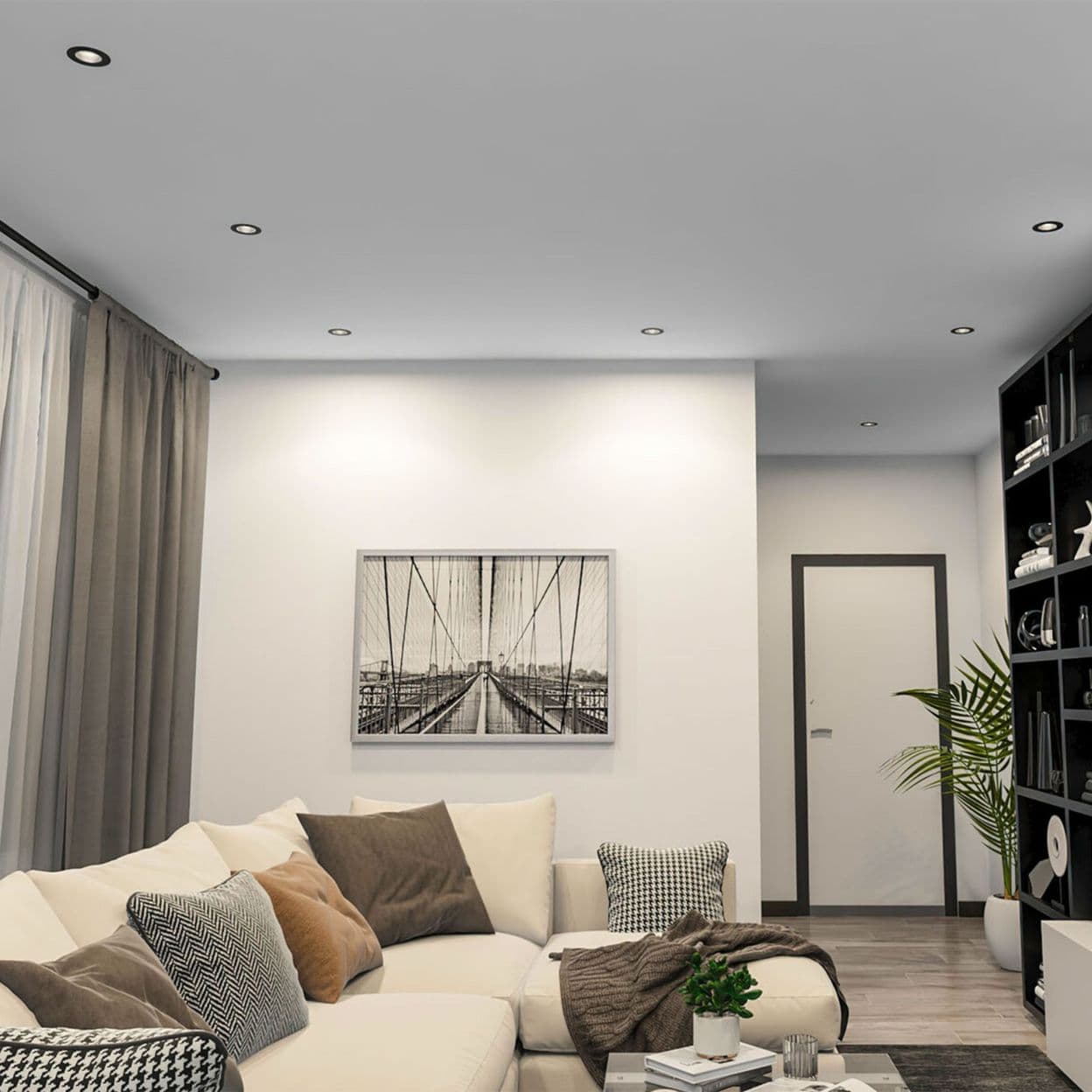 Купить Светильник накладной светодиодный черный матовый с полосой SP5393