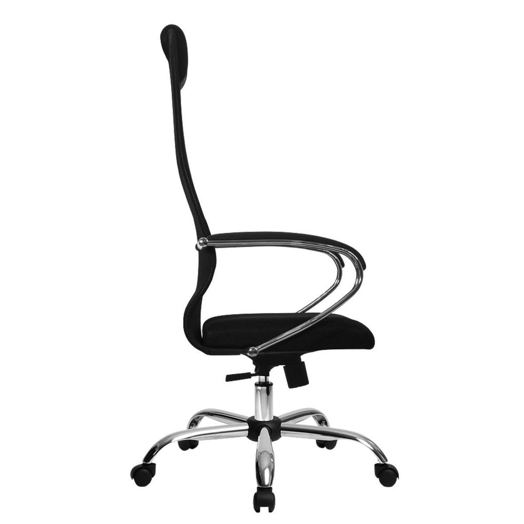 Купить Кресло руководителя Helmi HL-E45 "Suasive", ткань-сетка/cетка, черный, механизм качания, хром. Артикул 330326