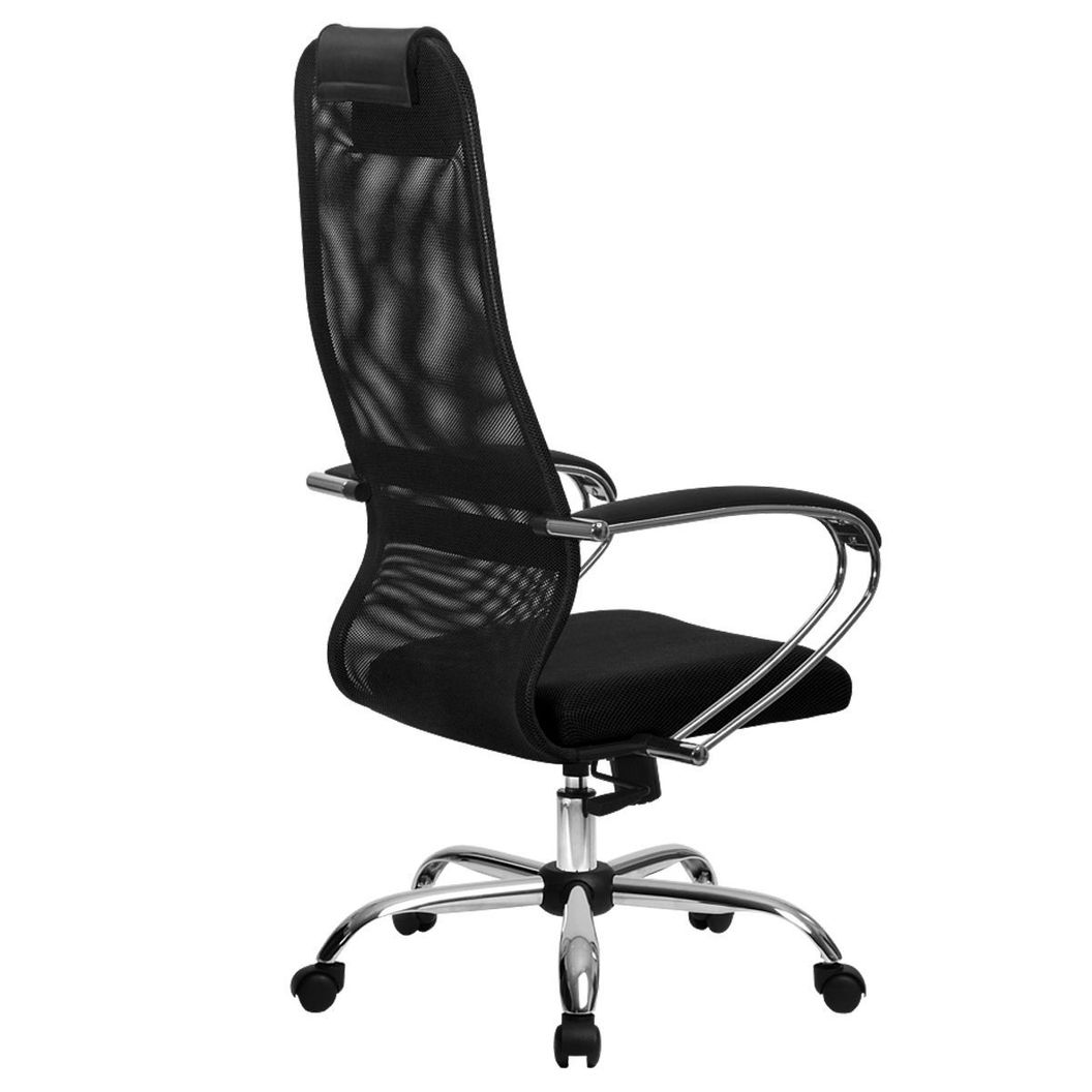 Купить Кресло руководителя Helmi HL-E45 "Suasive", ткань-сетка/cетка, черный, механизм качания, хром. Артикул 330326