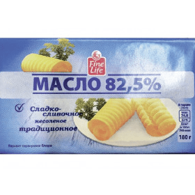 Купить МАСЛО ТРАДИЦИОННОЕ FINE LIFE 82,5% 180Г. доставка продуктов Тюмень . доставка продуктов в Тюмени . доставка фруктов Тюмень . доставка фруктов в