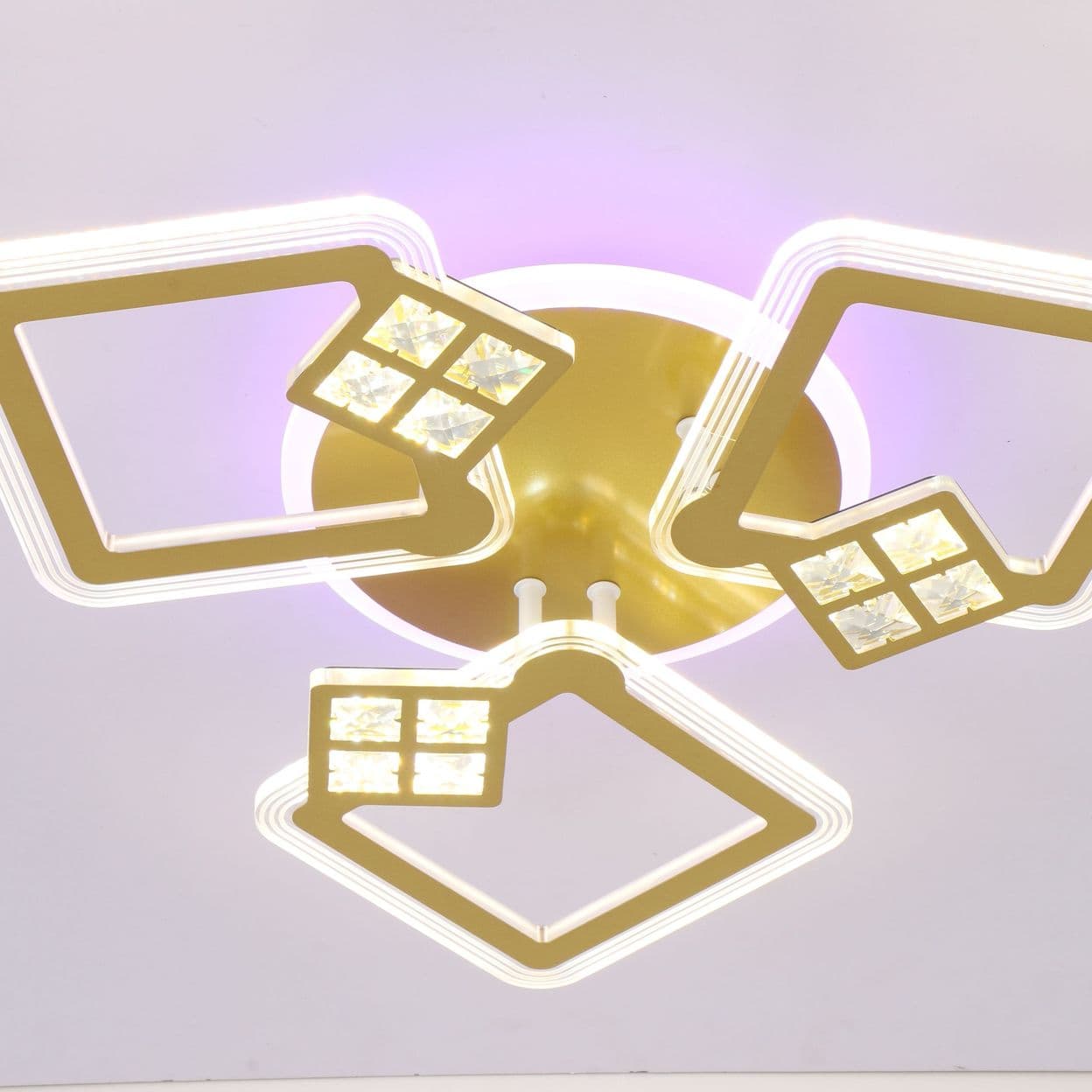 Купить Люстра потолочная/ Люстра для кухни, спальни, комнаты/ Светодиодный светильник, квадраты LS-001189-3GD