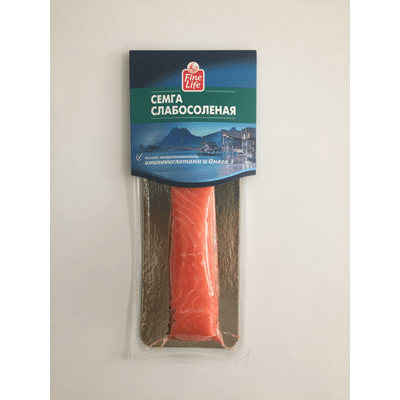 Купить ФИЛЕ СЕМГИ FINE LIFE СЛАБОСОЛЕН. 200 Г. Доставка продуктов Тюмень . Рыба Тюмень . Доставка продуктов в Тюмени
