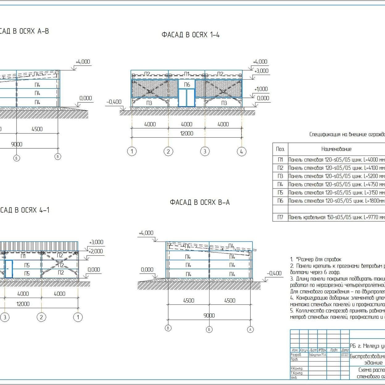 Купить Рабочие чертежи быстровозводимого модульного здание кафе 9х12