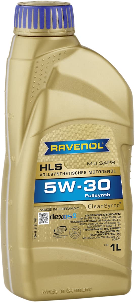 Купить Масло моторное Ravenol "HLS", синтетическое, 5W-30, 1 л