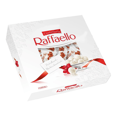 Купить КОНФЕТЫ RAFFAELLO С ЦЕЛЬНЫМ МИНДАЛЬНЫМ ОРЕХОМ В КОКОСОВОЙ ОБСЫПКЕ 240 Г. доставка продуктов Тюмень . доставка продуктов в Тюмени . доставка фру