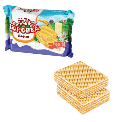 Купить ВАФЛИ РОТ ФРОНТ КОРОВКА 150 Г. доставка продуктов Тюмень . доставка продуктов в Тюмени . доставка фруктов Тюмень . доставка фруктов в Тюмени . 
