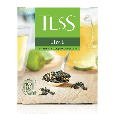 Купить TESS ЧАЙ ЗЕЛЕНЫЙ С ЦЕДРОЙ ЦИТРУСОВЫХ LIME 100 ШТ. Х 1,5 Г. доставка продуктов Тюмень . доставка продуктов в Тюмени . доставка фруктов Тюмень . 