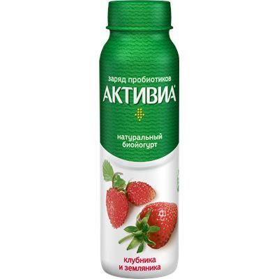 Купить ЙОГУРТ ПИТЬЕВОЙ АКТИВИА КЛУБНИКА И ЗЕМЛЯНИКА 2,4% 260 Г. доставка продуктов Тюмень . доставка продуктов в Тюмени . доставка фруктов Тюмень . до