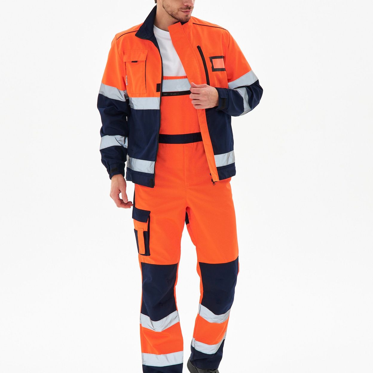 Купить Костюм сигнальный ProfLine Specialist-2  (тк.Смесовая,240) п/к, оранжевый/т.синий