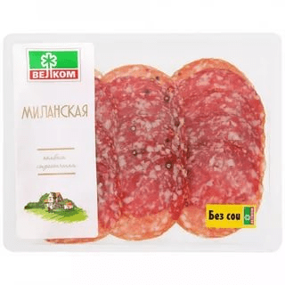 Купить КОЛБАСА ВЕЛКОМ МИЛАНО СЫРОКОПЧ. 150 Г. с доставкой на дом в Тюмени . Доставка продуктов Тюмень , доставка продуктов в Тюмени , dostavka-produkt