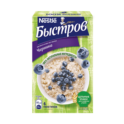 Купить БЫСТРОВ КАША ОВСЯНАЯ БЕЗ ВАРКИ ЧЕРНИКА 40 Г. Х 6 ШТ. с доставкой на дом . Доставка продуктов Тюмень , доставка продуктов в Тюмени , dostavka-pr