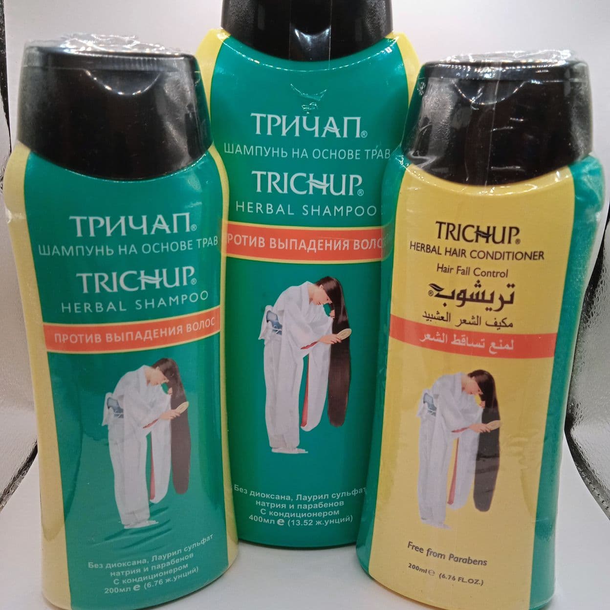 Купить Набор Trichup Шампунь с экстрактами трав Против выпадения волос 400 и 200 мл (Hair Fall Control + Кондиционер против выпадения волос 200 мл