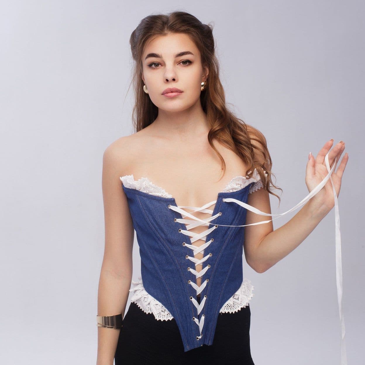 Купить Корсет "DENIM RYSHI"синий