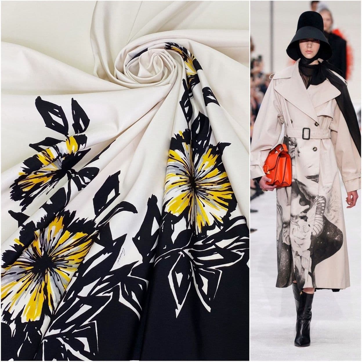 Купить ткань шёлковая плащевая Gucci