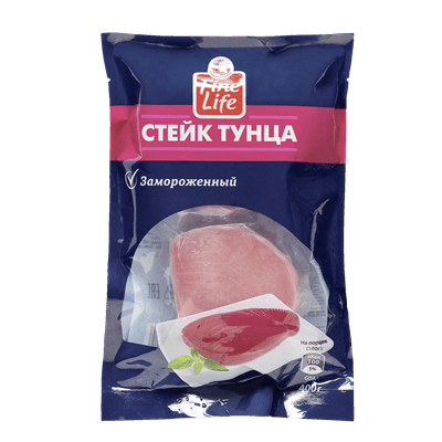 Купить СТЕЙК ТУНЦА FINE LIFE ЗАМОРОЖЕННЫЙ 400Г. доставка продуктов тюмень . доставка продуктов в тюмени . доставка фруктов тюмень . доставка фруктов в