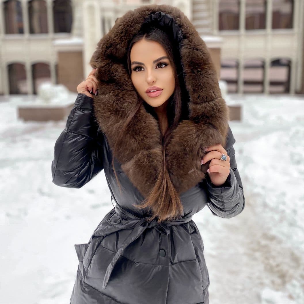 Купить Пуховик с мехом куницы