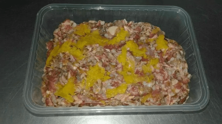 Купить Микс " Пикальное мясо + греча + тыква + рубец говяжий" вес 750 гр.