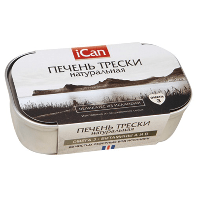 Купить ПЕЧЕНЬ ТРЕСКИ НАТУРАЛЬНАЯ ICAN 115 Г. доставка продуктов Тюмень . доставка продуктов в Тюмени . доставка фруктов Тюмень . доставка фруктов в Тю