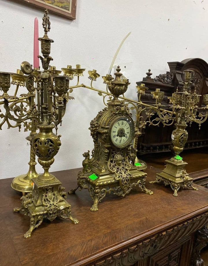 Купить Каминный комплект часы и канделябры