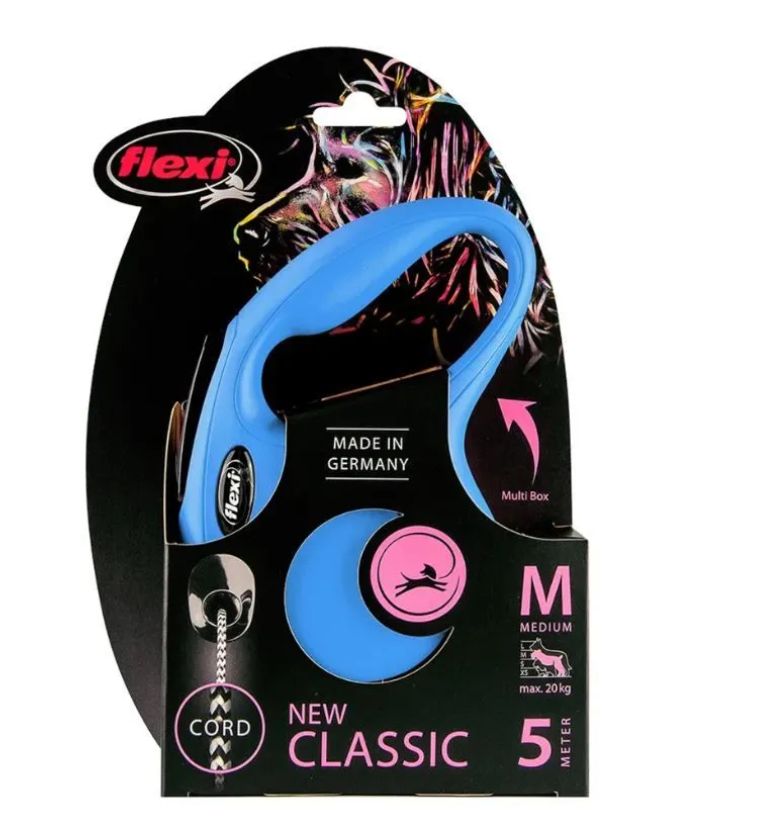 Купить Поводок-рулетка для собак Flexi New Classic M 5м до 20кг, трос