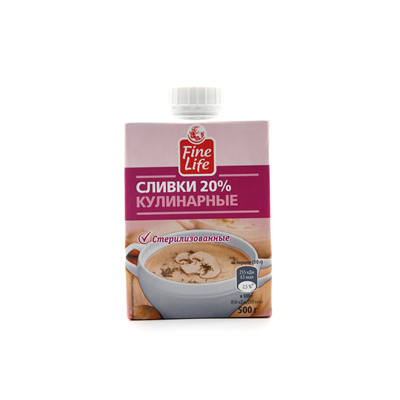 Купить FINE LIFE СЛИВКИ УЛЬТРАПАСТЕРИЗОВАННЫЕ 20% 500 Г . доставка продуктов тюмень . доставка продуктов в тюмени . доставка фруктов тюмень . доставка