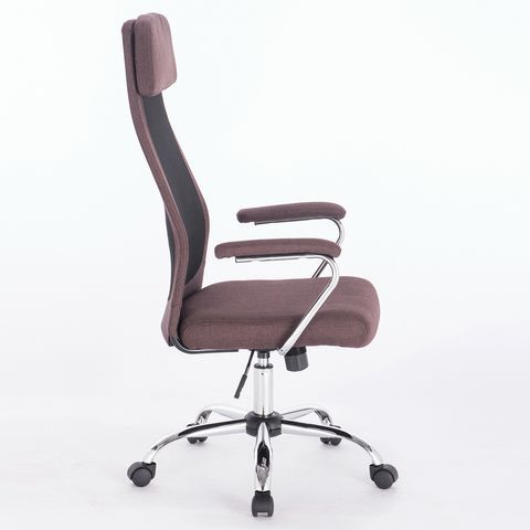 Купить Кресло офисное BRABIX "Flight EX-540", хром, ткань, сетка, коричневое. Артикул 531849
