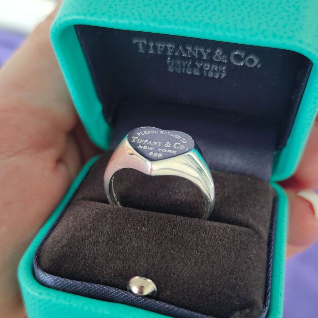 Купить Кольцо Tiffany сердце печатка серебряное