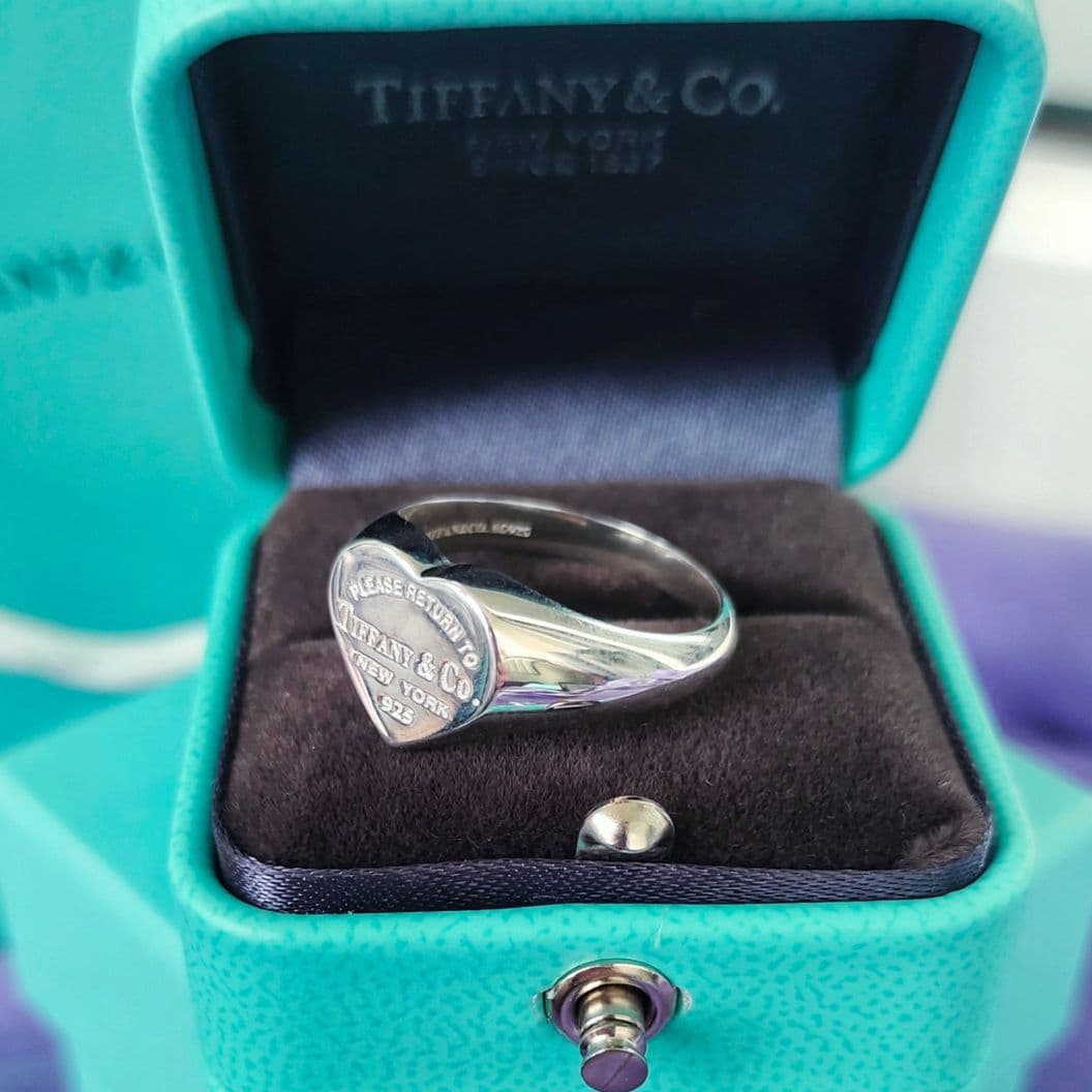 Купить Кольцо Tiffany сердце печатка серебряное