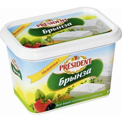 Купить БРЫНЗА PRESIDENT 48% 500 Г. с доставкой на дом . Доставка продуктов Тюмень , доставка продуктов в Тюмени , dostavka-produktov-tyumen , dostavka
