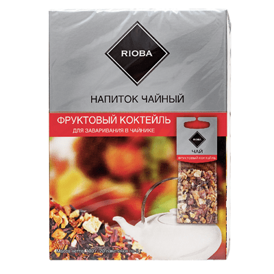 Купить RIOBA НАПИТОК ЧАЙНЫЙ ДЛЯ ЗАВАРИВАНИЯ В ЧАЙНИКЕ ФРУКТОВЫЙ КОКТЕЙЛЬ 20 ШТ. Х 5 Г. доставка продуктов Тюмень . доставка продуктов в Тюмени . доста