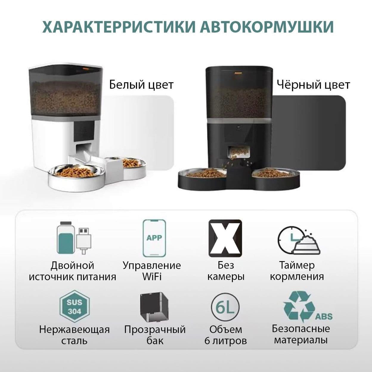 Купить Автокормушка WiFi 6L (белая) (арт.WFwh-6L)
