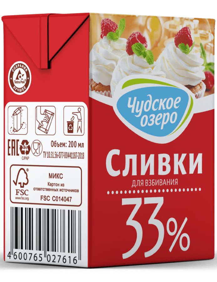 Купить Сливки "Чудское озеро" 0,2 мл