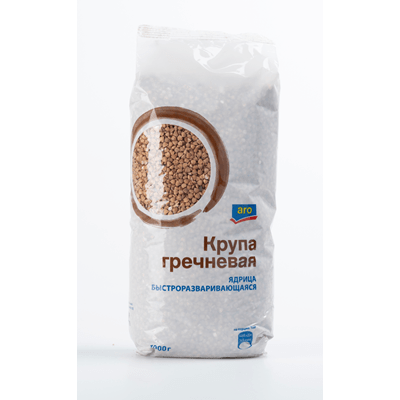 Купить КРУПА ARO ГРЕЧНЕВАЯ 1 КГ. с доставкой на дом . Доставка продуктов Тюмень , доставка продуктов в Тюмени , dostavka-produktov-tyumen , dostavka-p