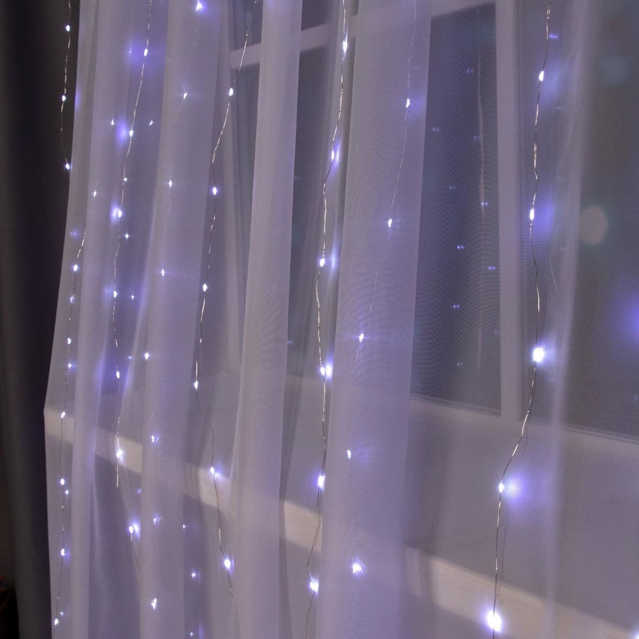 Купить Гирлянда «Занавес» 2 × 3 м роса, 450 LED, свечение белое, 8 режимов